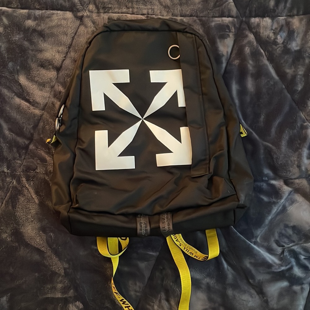 Off White Backpack Black With Yellow. Perfect Con… - image 2